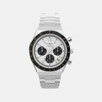 Q Timex Men Quartz White Dial Chronograph Stainless Steel Watch TWEG26400