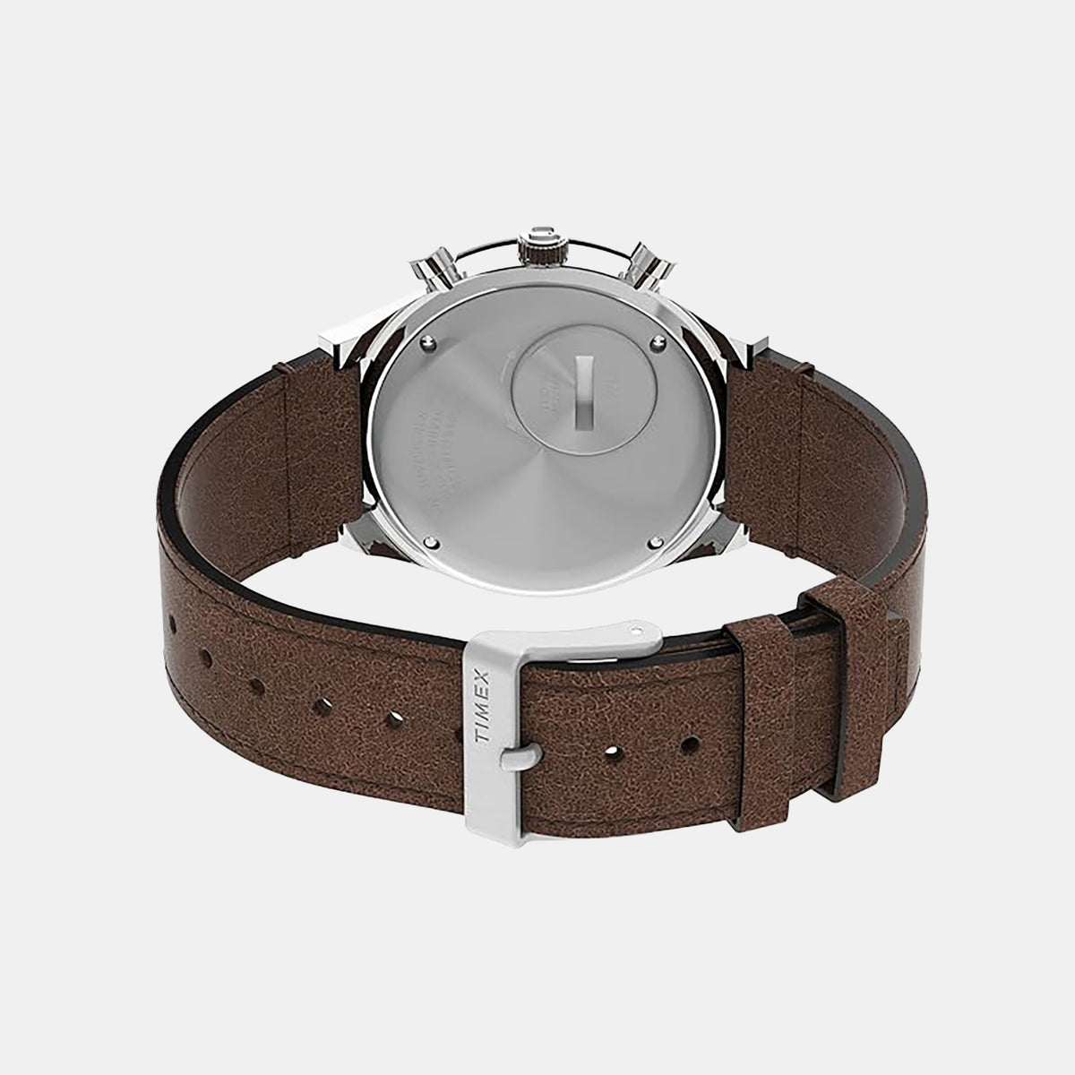 Q Timex Men Quartz Cream Dial Multi-Function Leather Watch TWEG26401