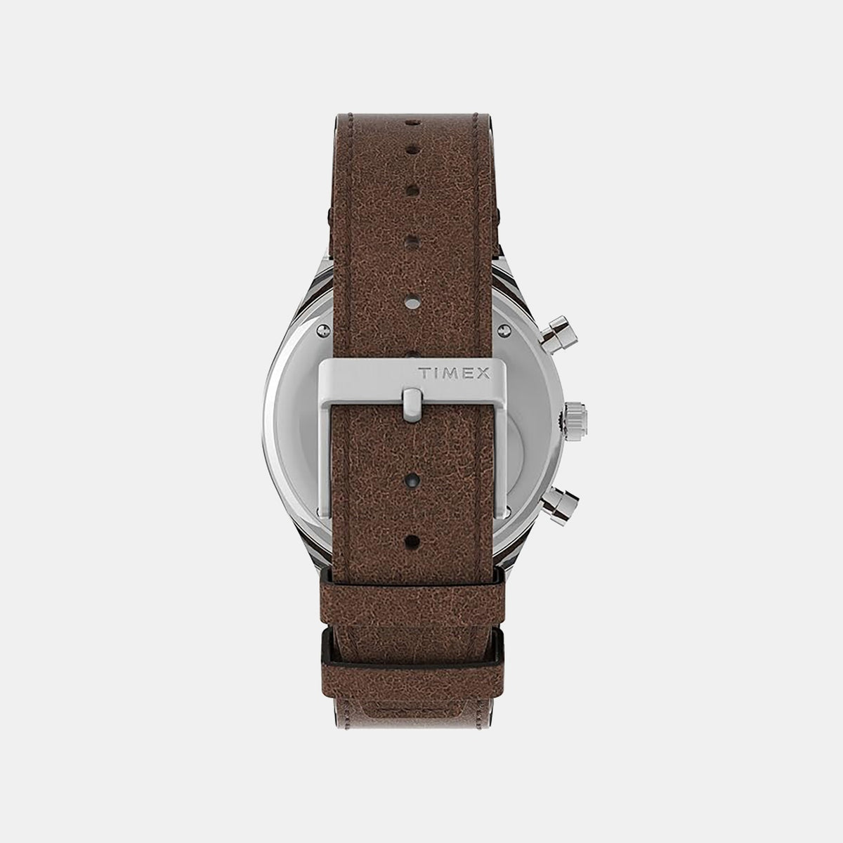 Q Timex Men Quartz Cream Dial Multi-Function Leather Watch TWEG26401