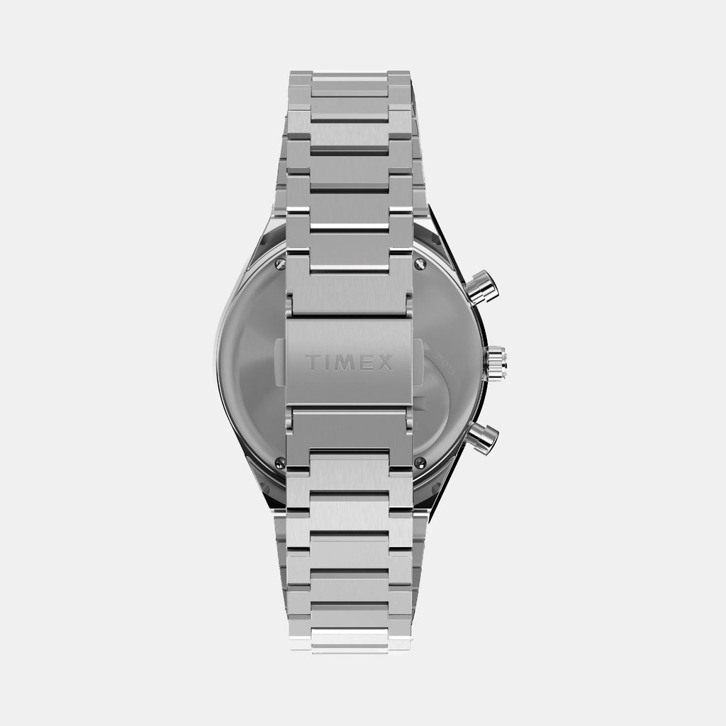 Q Timex Men Quartz Blue Dial Chronograph Stainless Steel Watch TWEG26403