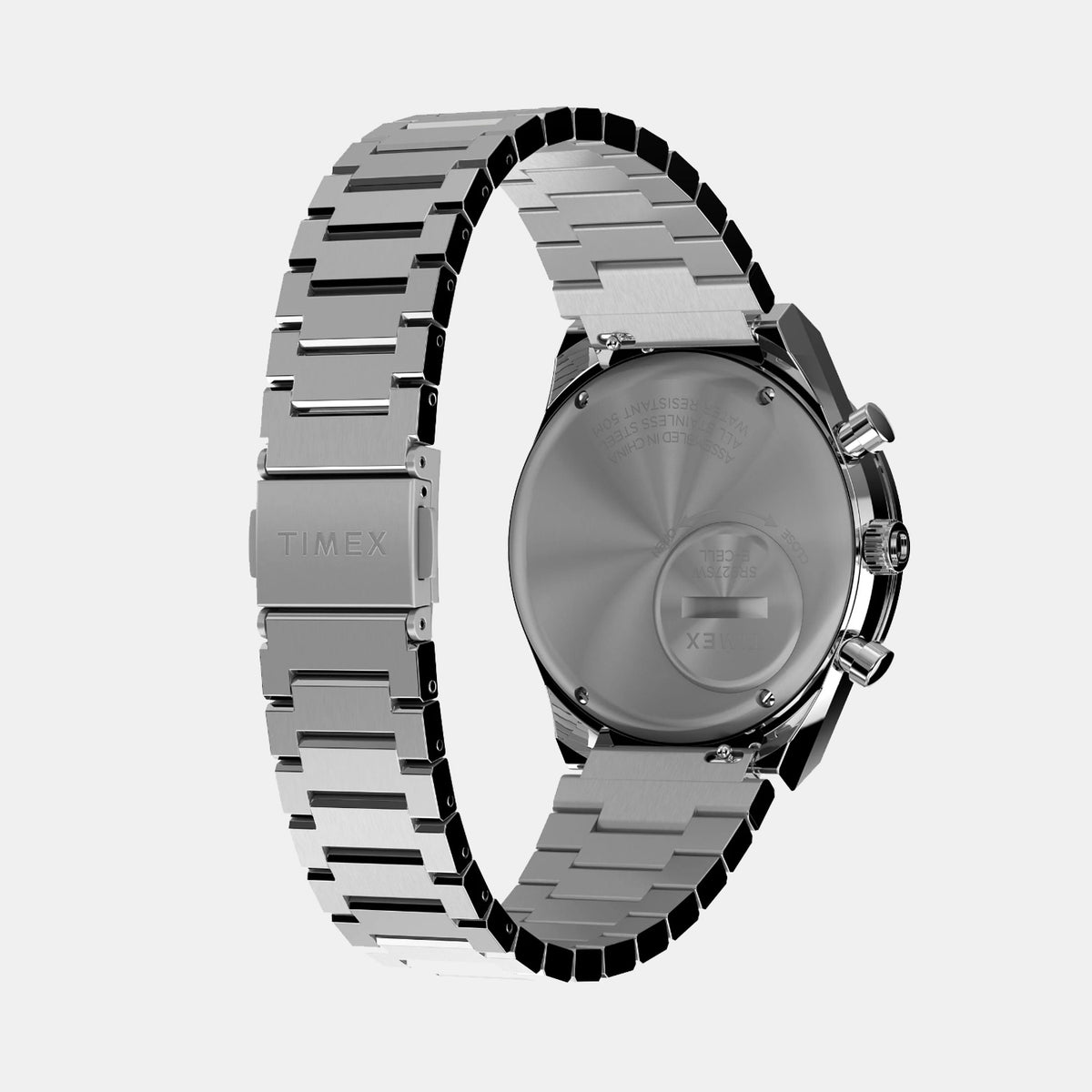 Q Timex Men Quartz Blue Dial Multi-Function Stainless Steel Watch TWEG26403