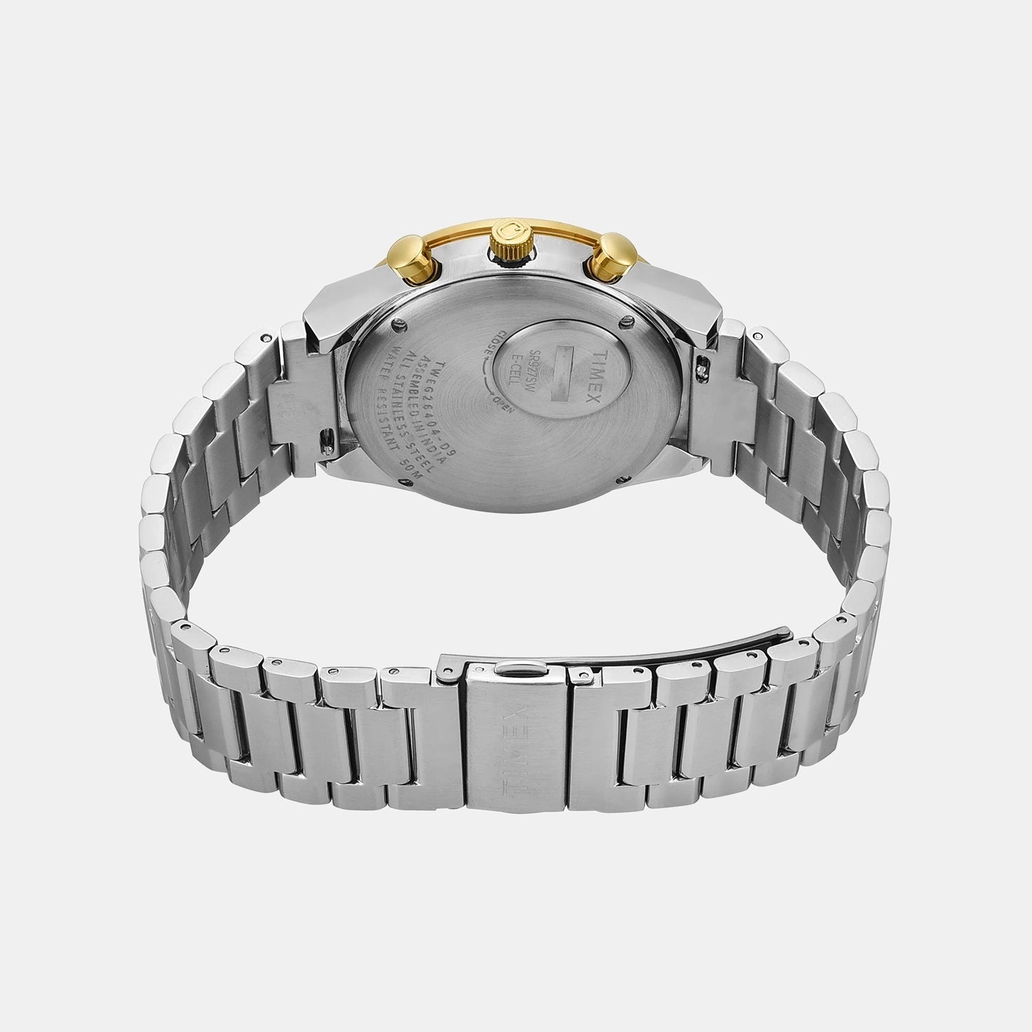 Q Timex Diver Men Quartz Black Dial Chronograph Stainless Steel Watch TWEG26404