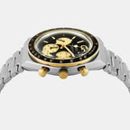 Q Timex Men Quartz Black Dial Chronograph Stainless Steel Watch TWEG26404