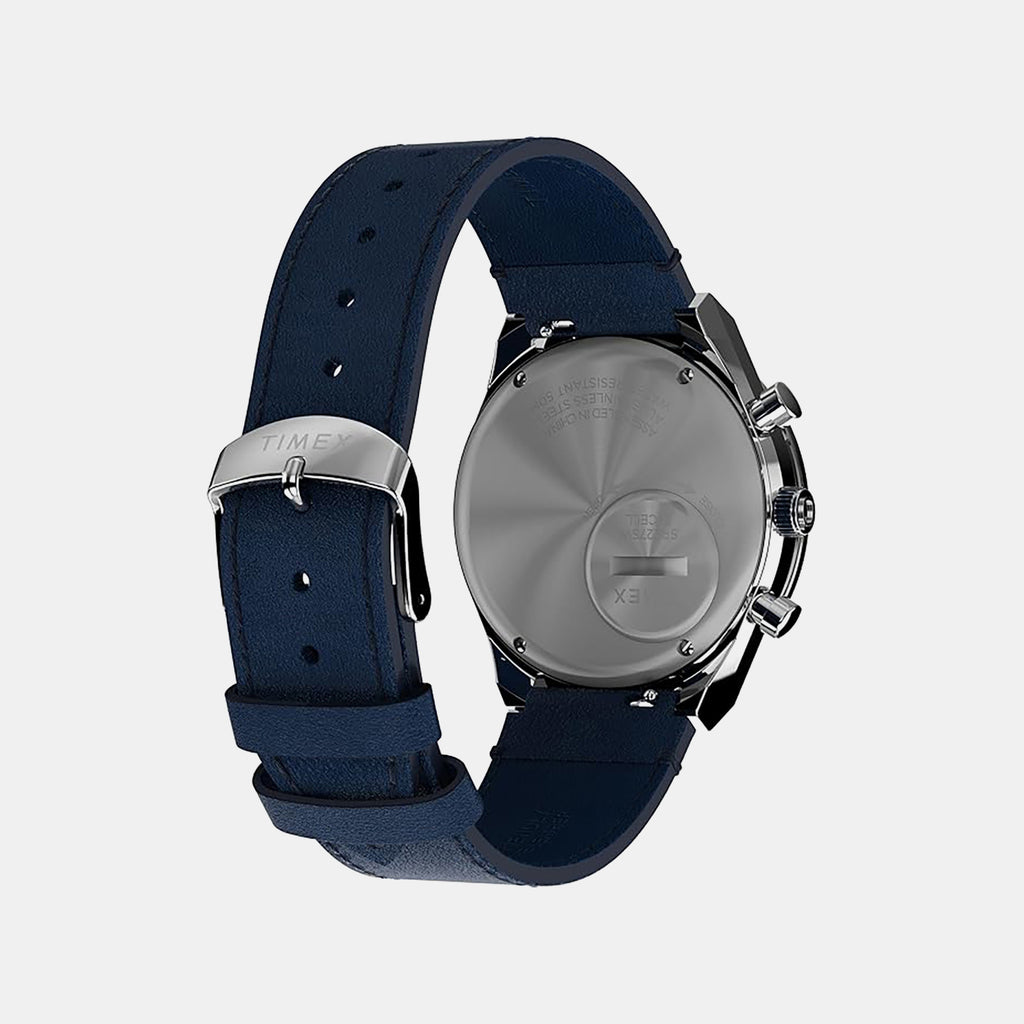 Q Timex Men Quartz Blue Dial Analog Leather Watch TWEG26407