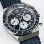 Q Timex Men Quartz Blue Dial Analog Leather Watch TWEG26407