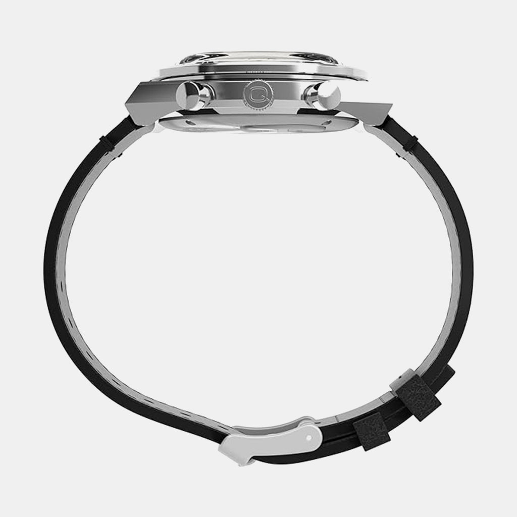 Q Diver Men Quartz Black Dial Chronograph Leather Watch TWEG26408