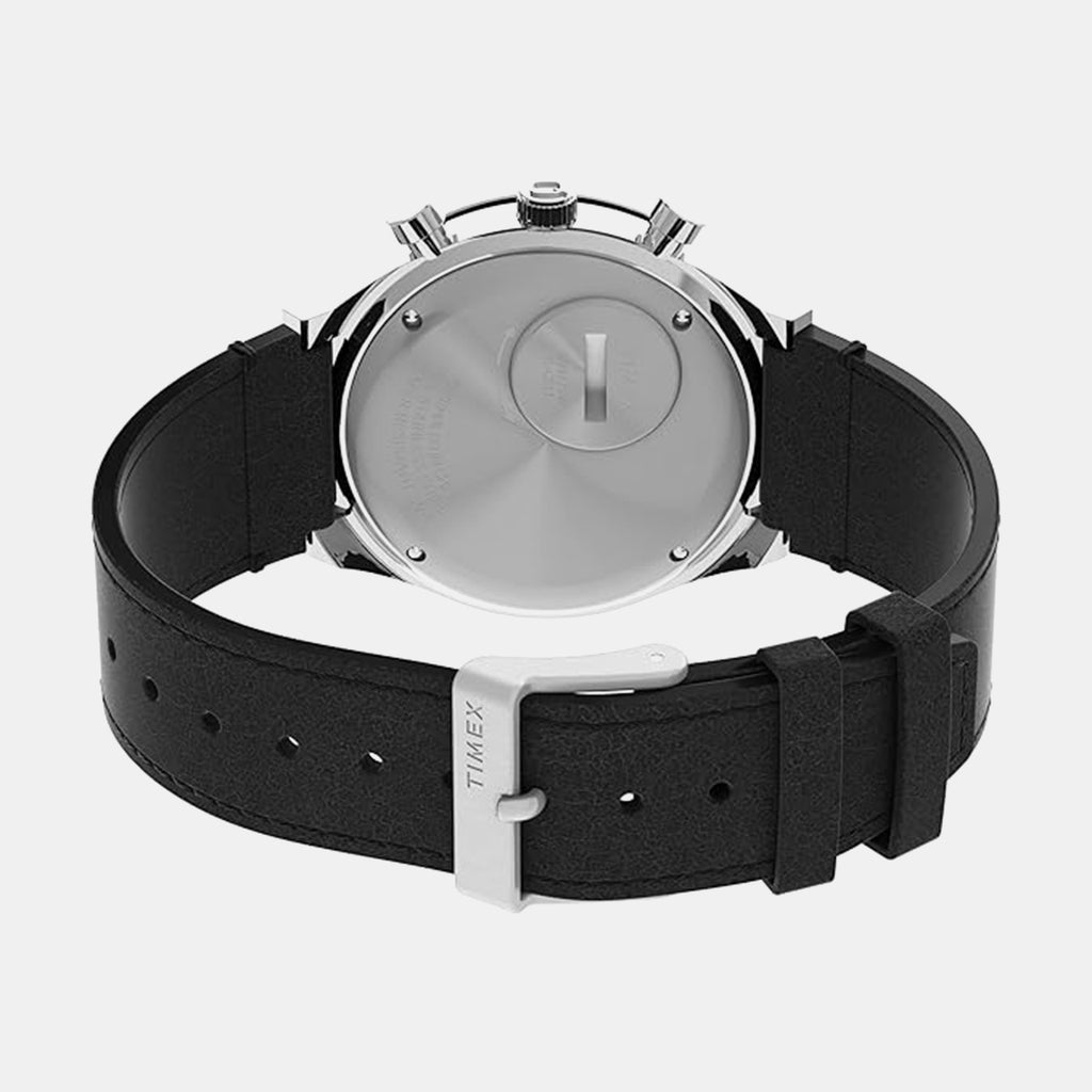 Q Diver Men Quartz Black Dial Chronograph Leather Watch TWEG26408