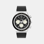 Q Diver Men Quartz Black Dial Chronograph Leather Watch TWEG26408