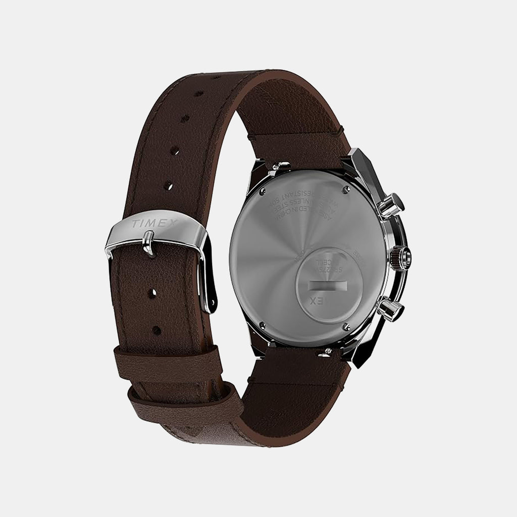 Men Quartz Rose Gold Dial Analog Leather Watch TWEG26409