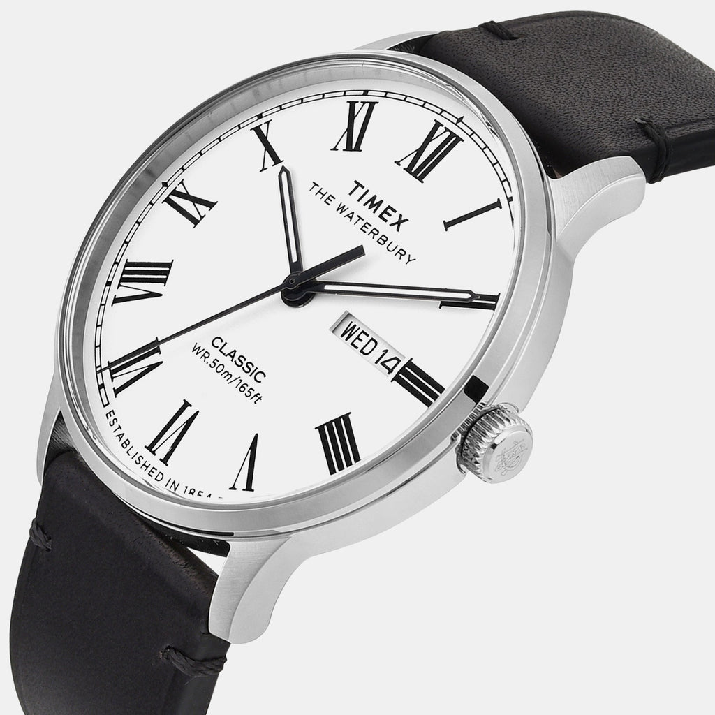 Waterbury Men Quartz White Dial Analog Leather Watch TWEG26503