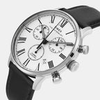 Waterbury Men Quartz White Dial Chronograph Leather Watch TWEG26600