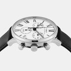 Waterbury Men Quartz White Dial Chronograph Leather Watch TWEG26600