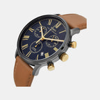 Waterbury Men Quartz Blue Dial Chronograph Leather Watch TWEG26601