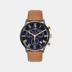 Waterbury Men Quartz Blue Dial Chronograph Leather Watch TWEG26601