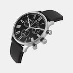 Waterbury Men Quartz Black Dial Chronograph Leather Watch TWEG26602