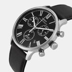 Waterbury Men Quartz Black Dial Chronograph Leather Watch TWEG26602