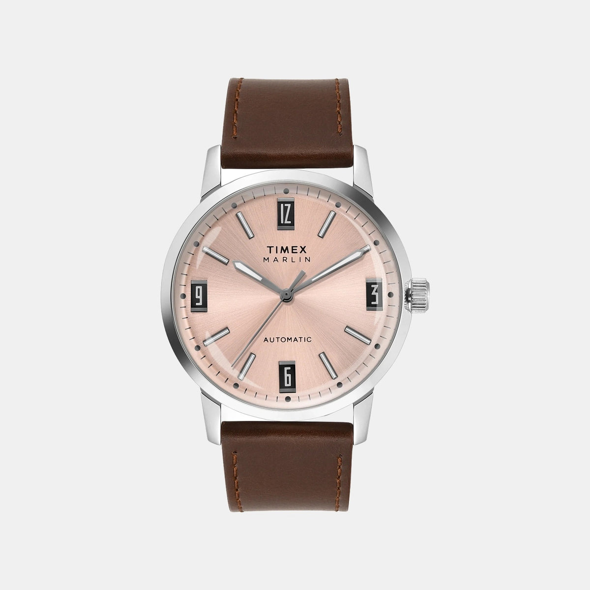 Marlin Men Automatic Rose Gold Dial Analog Leather Watch TWEG26701