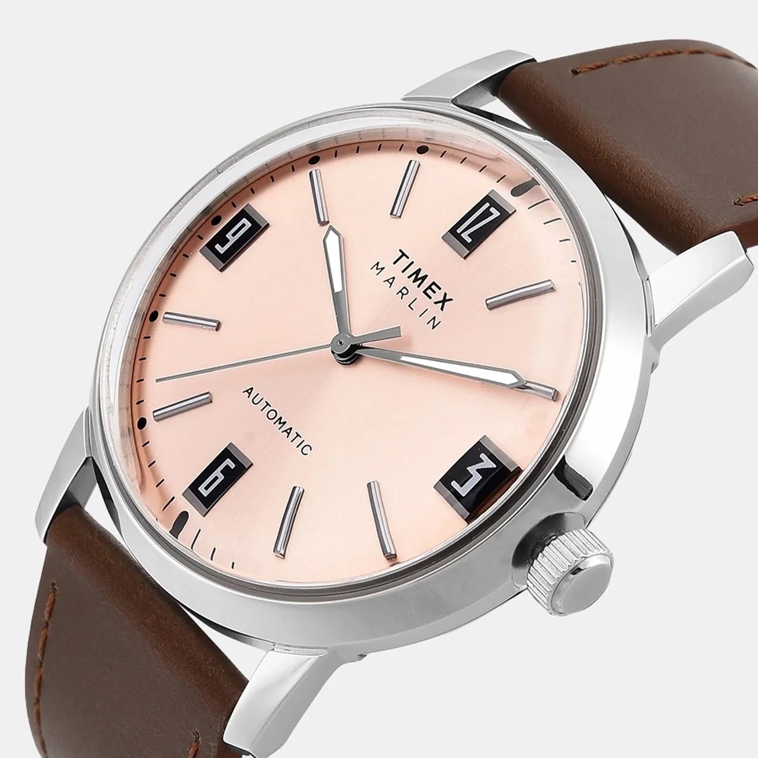 Marlin Men Automatic Rose Gold Dial Analog Leather Watch TWEG26701