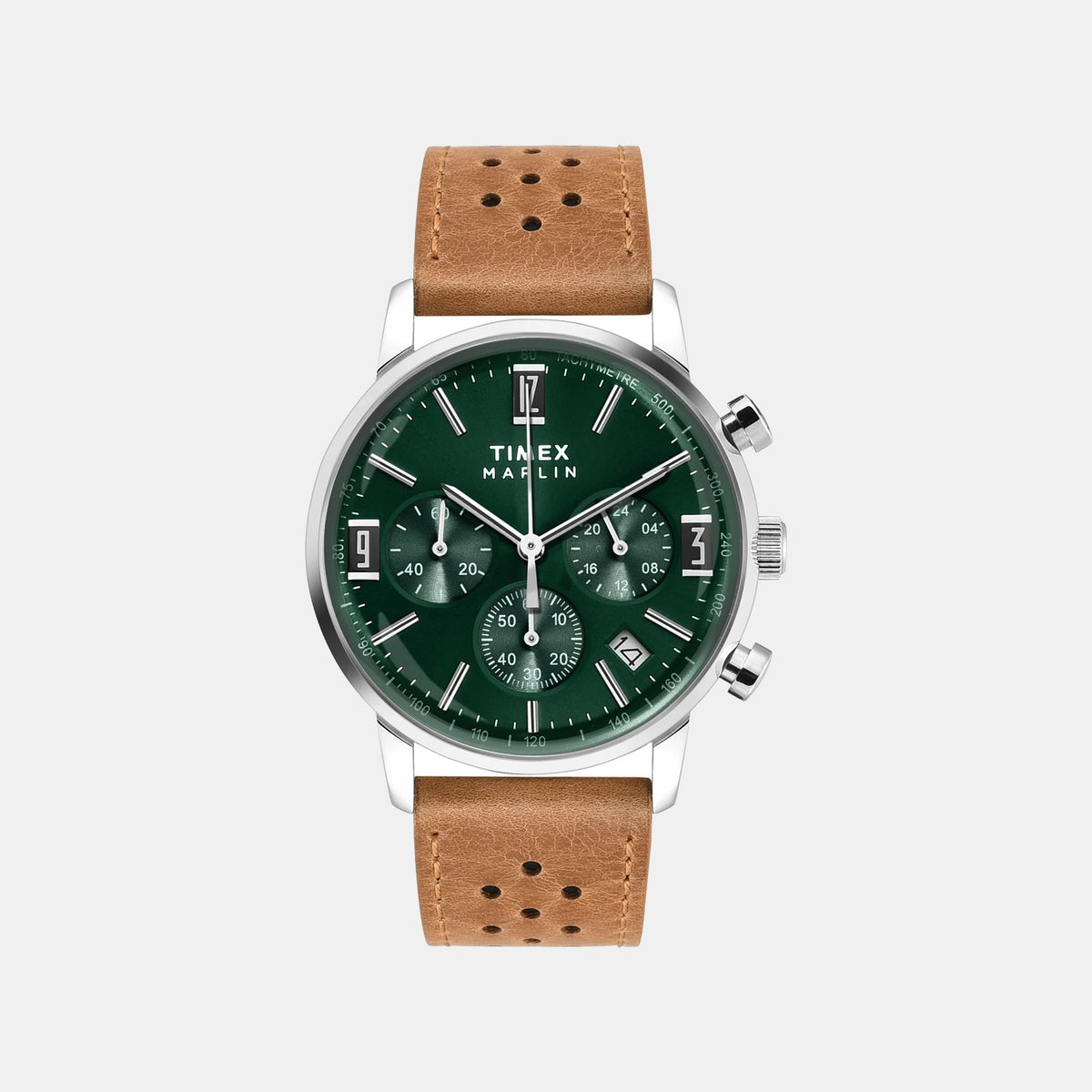 Marlin Men Quartz Green Dial Multi-Function Leather Watch TWEG26702