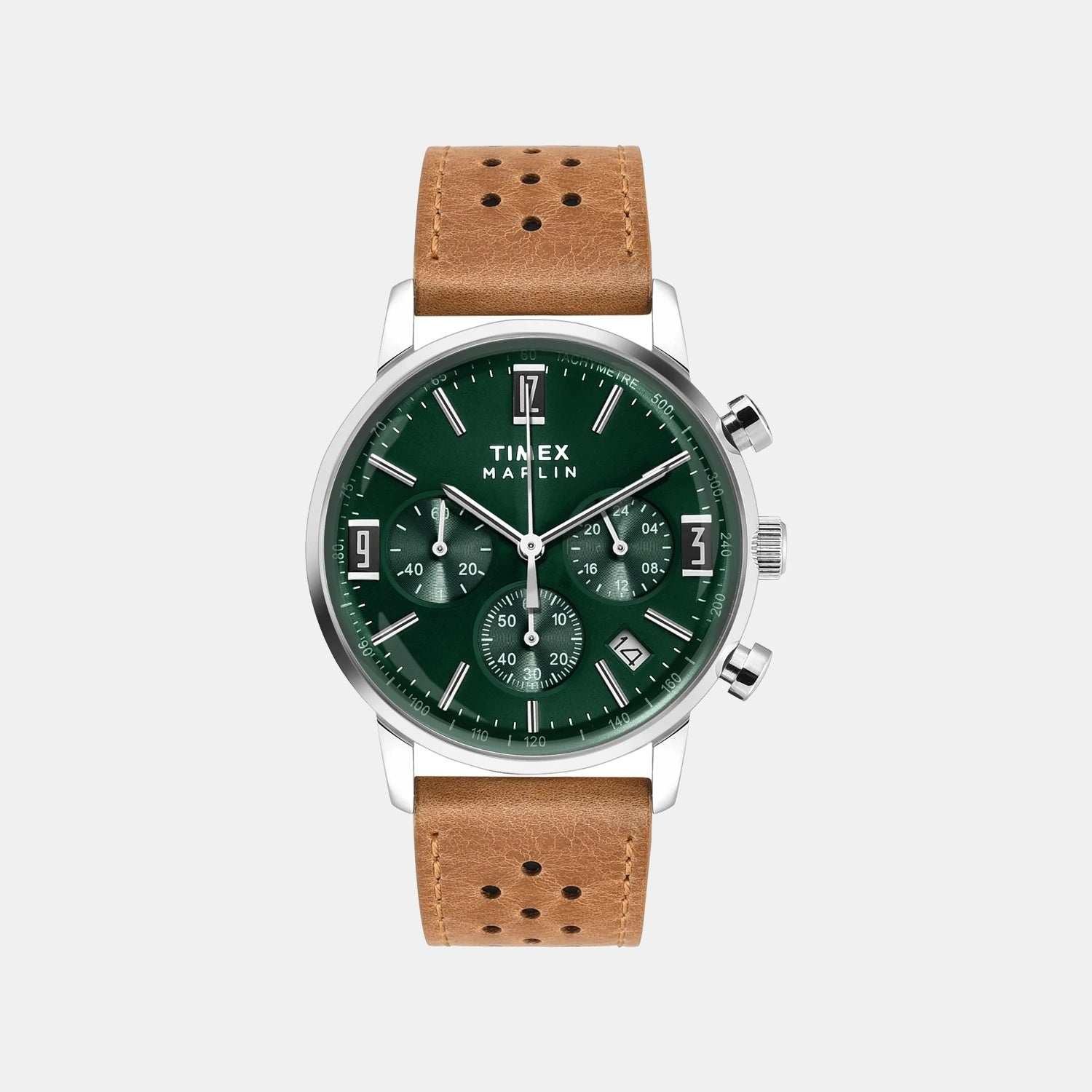 Marlin Men Quartz Green Dial Chronograph Leather Watch TWEG26702