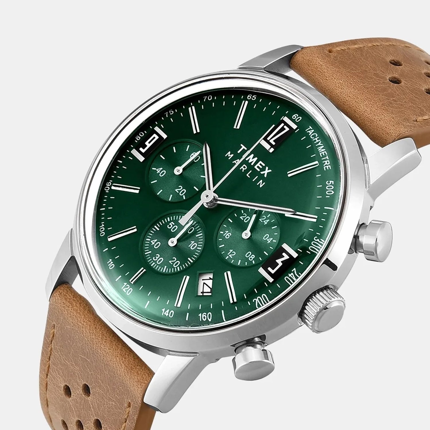 Marlin Men Quartz Grren Dial Chronograph Leather Watch TWEG26702