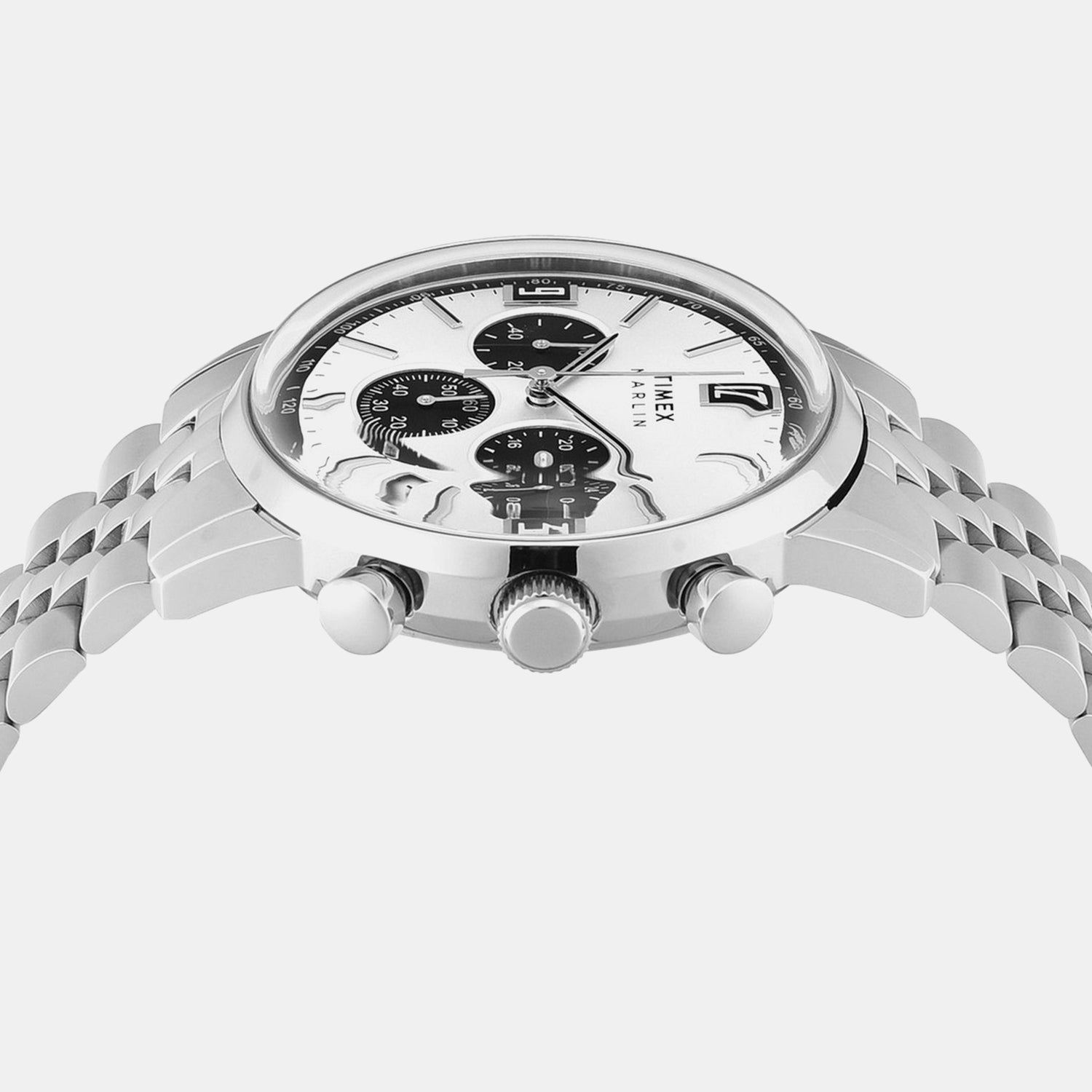 Men Quartz Silver Dial Chronograph Stainless Steel Watch TWEG26704
