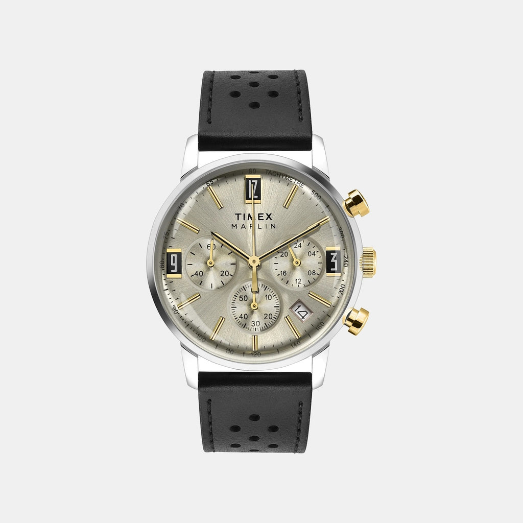 Marlin Men Quartz Champagne Dial Chronograph Leather Watch TWEG26705