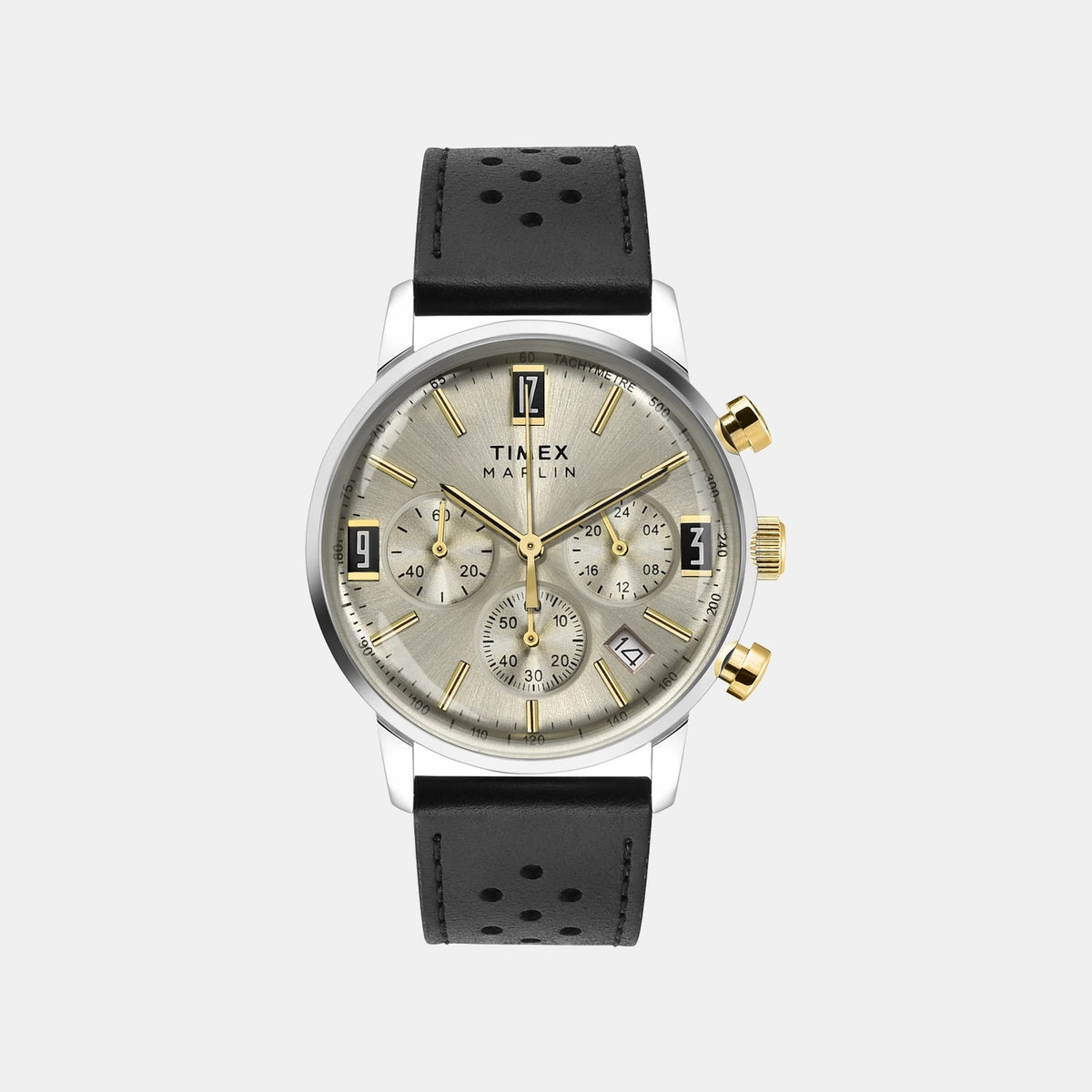 Marlin Men Quartz Champagne Dial Multi-Function Leather Watch TWEG26705