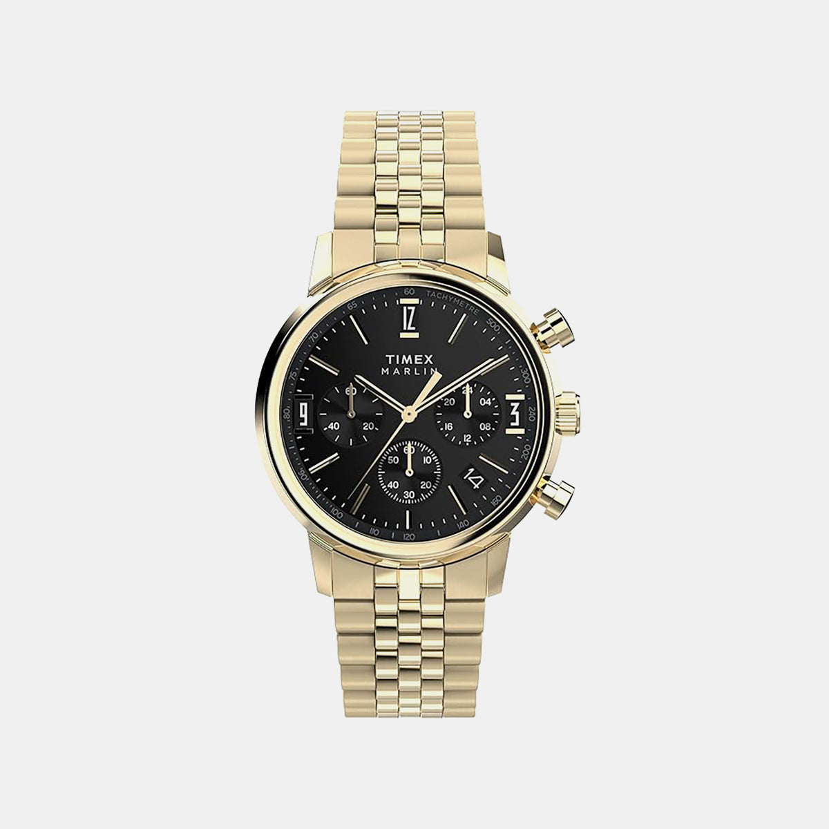 Marlin Men Quartz Black Dial Multi-Function Stainless Steel Watch TWEG26706