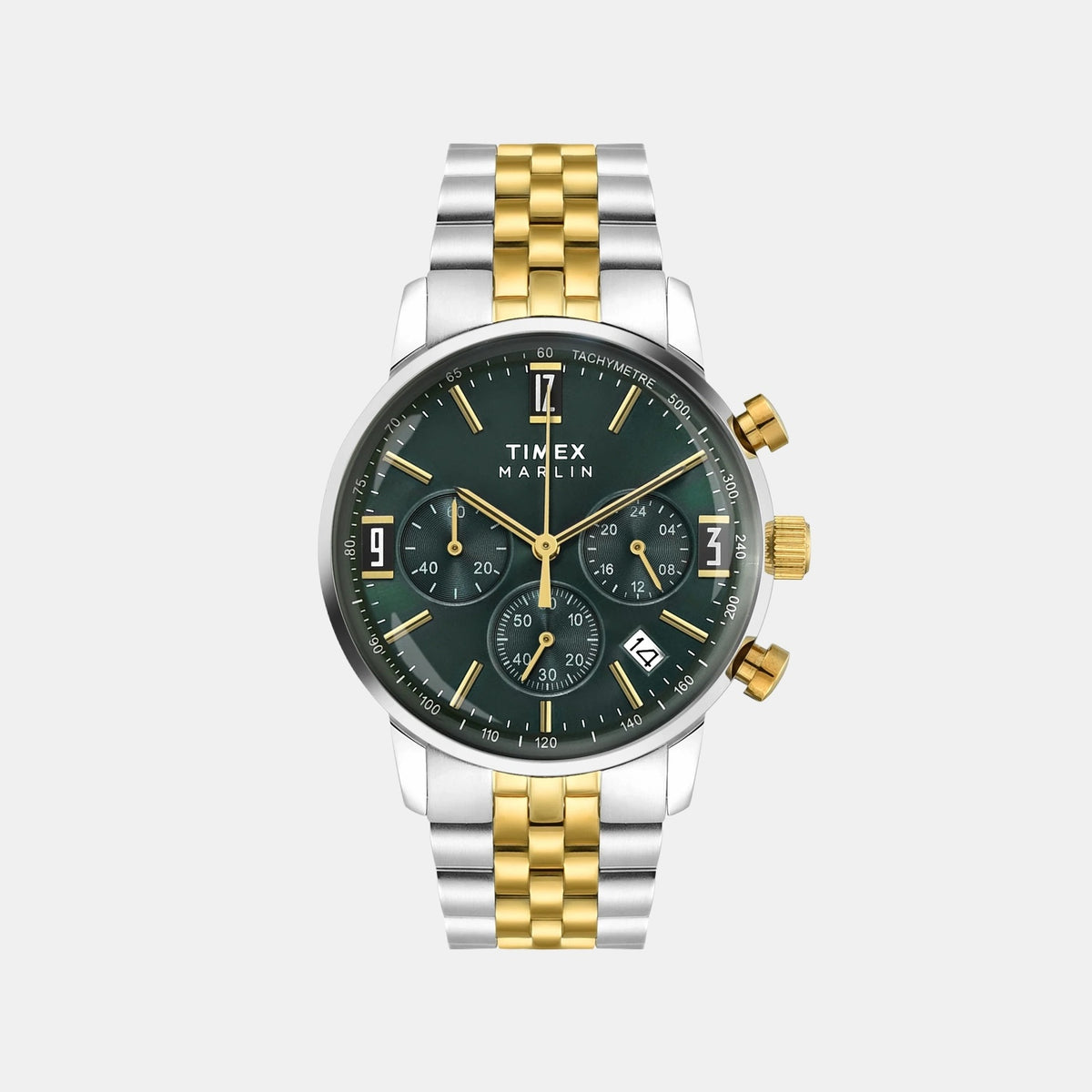 Marlin Men Quartz Green Dial Multi-Function Stainless Steel Watch TWEG26707