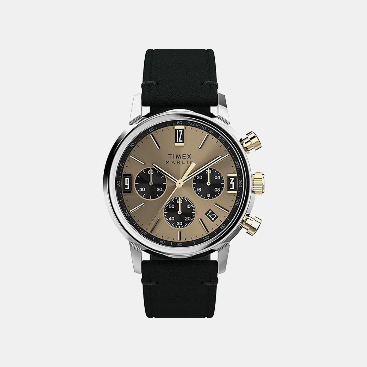 Marlin Men Quartz Champagne Dial Multi-Function Leather Watch TWEG26709