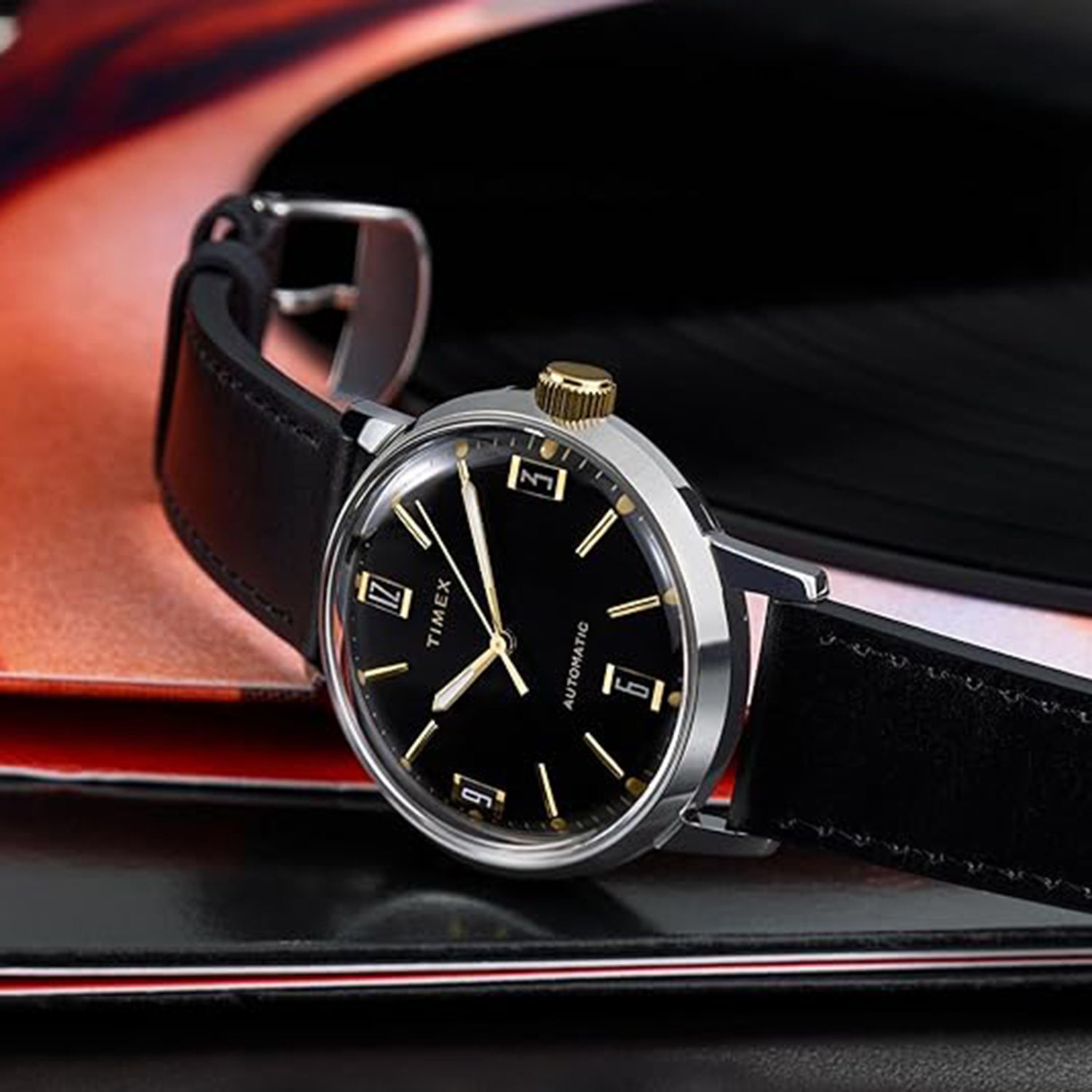 Marlin Men Automatic Black Dial Analog Leather Watch TWEG26711