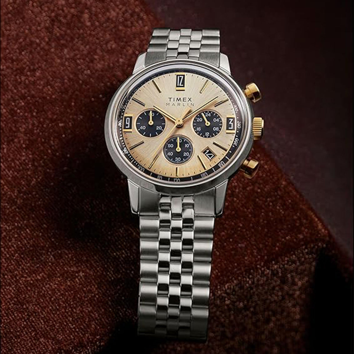 Marlin Men Quartz Champagne Dial Chronograph Stainless Steel Watch TWEG26713