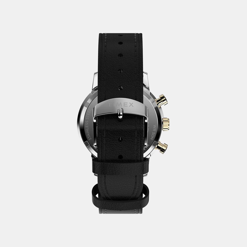 Marlin Men Quartz Black Dial Chronograph Leather Watch TWEG26715