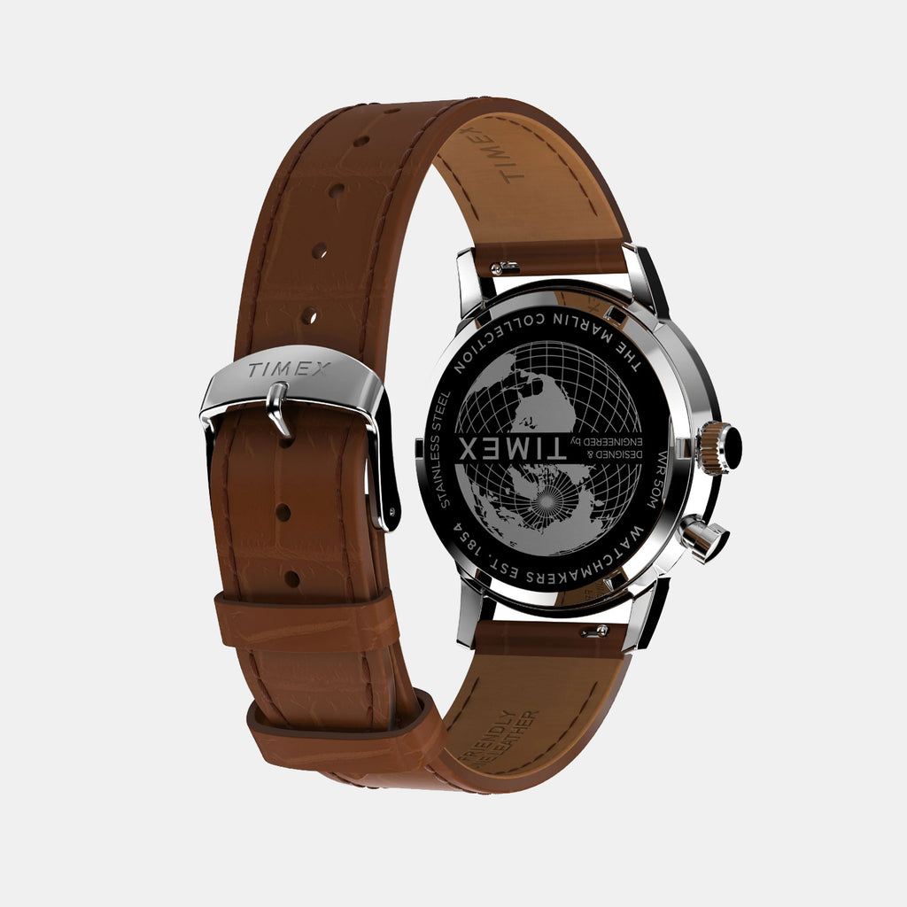 Marlin Men Quartz Green Dial Multi-Function Leather Watch TWEG26800