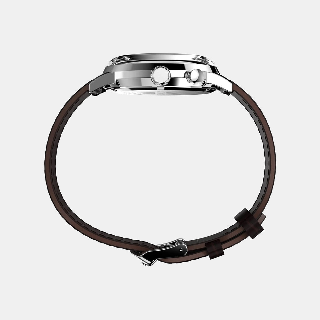 Marlin Men Quartz Rose Gold Dial Multi-Function Leather Watch TWEG26801