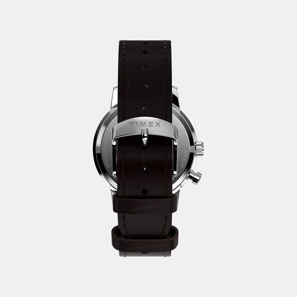 Marlin Men Quartz Rose Gold Dial Multi-Function Leather Watch TWEG26801