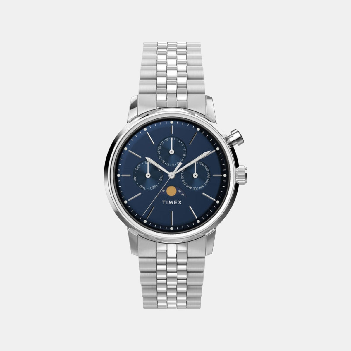 Marlin Men Quartz Blue Dial Multi-Function Stainless Steel Watch TWEG26802