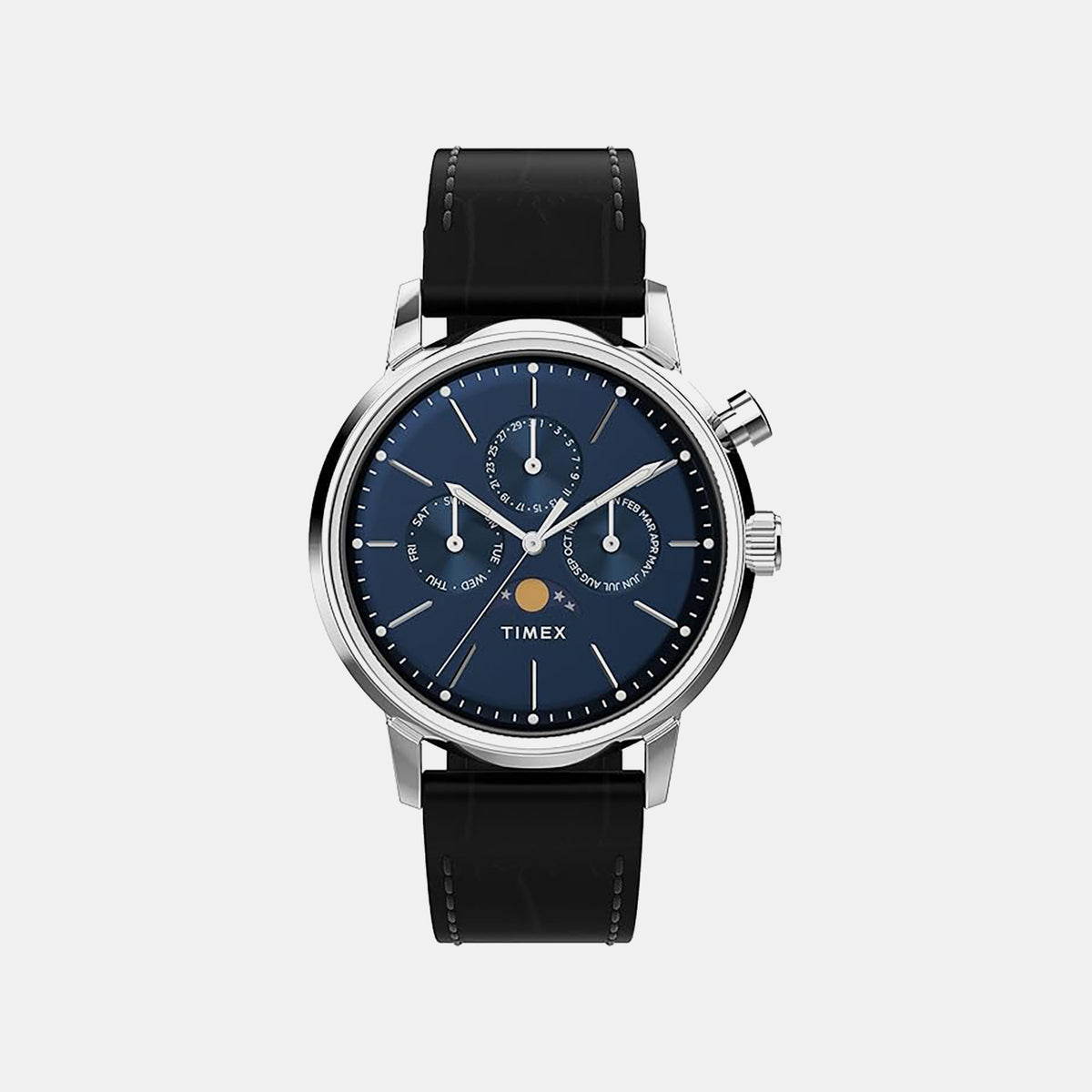 Marlin Men Quartz Blue Dial Chronograph Leather Watch TWEG26803