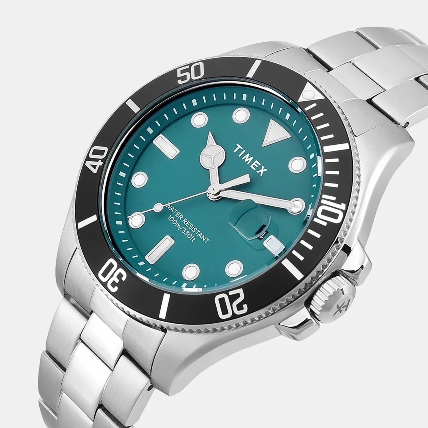 Harborside Men Quartz Green Dial Analog Stainless Steel Watch TWEG27003