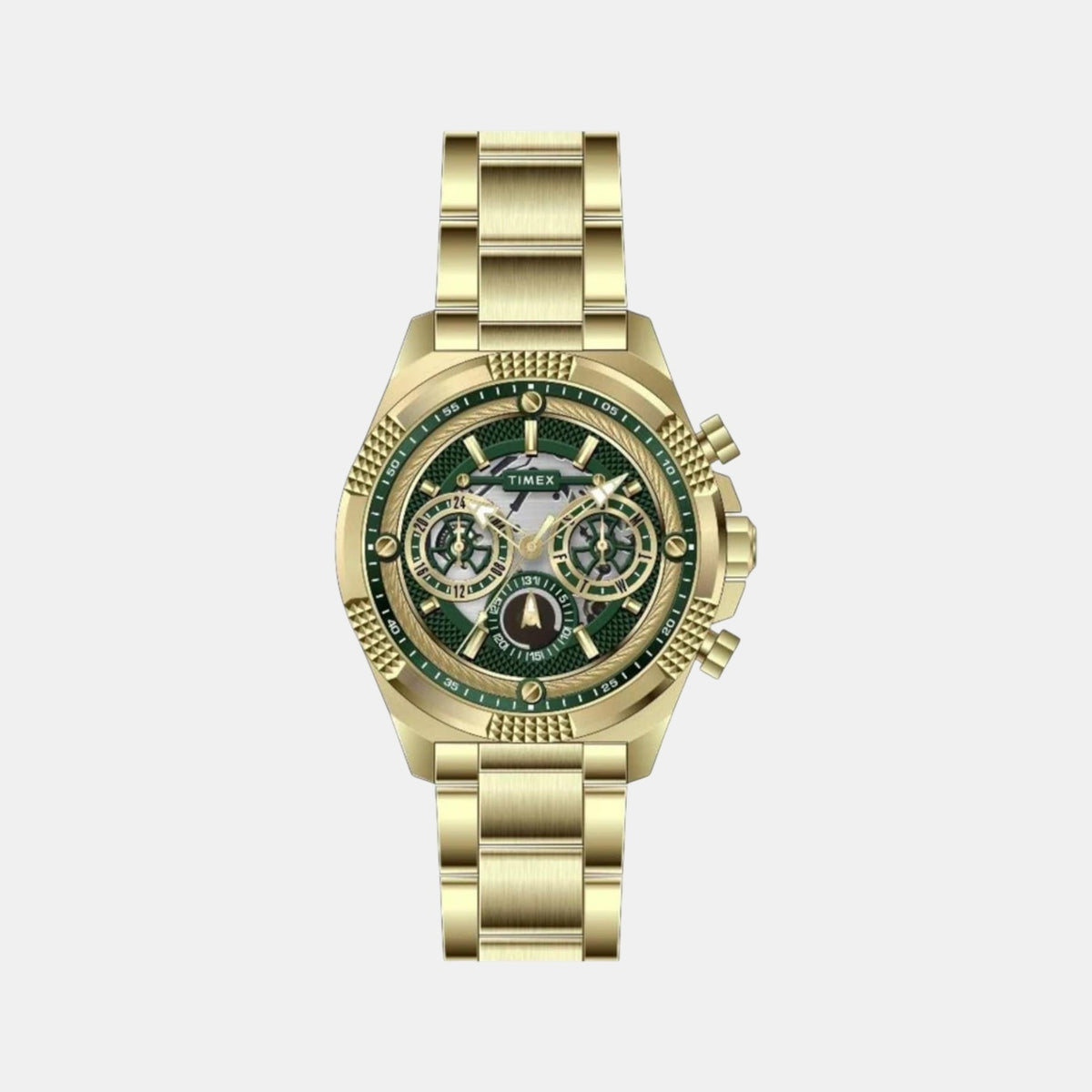 Signio Men Quartz Green Dial Multi-Function Stainless Steel Watch TWEG27700