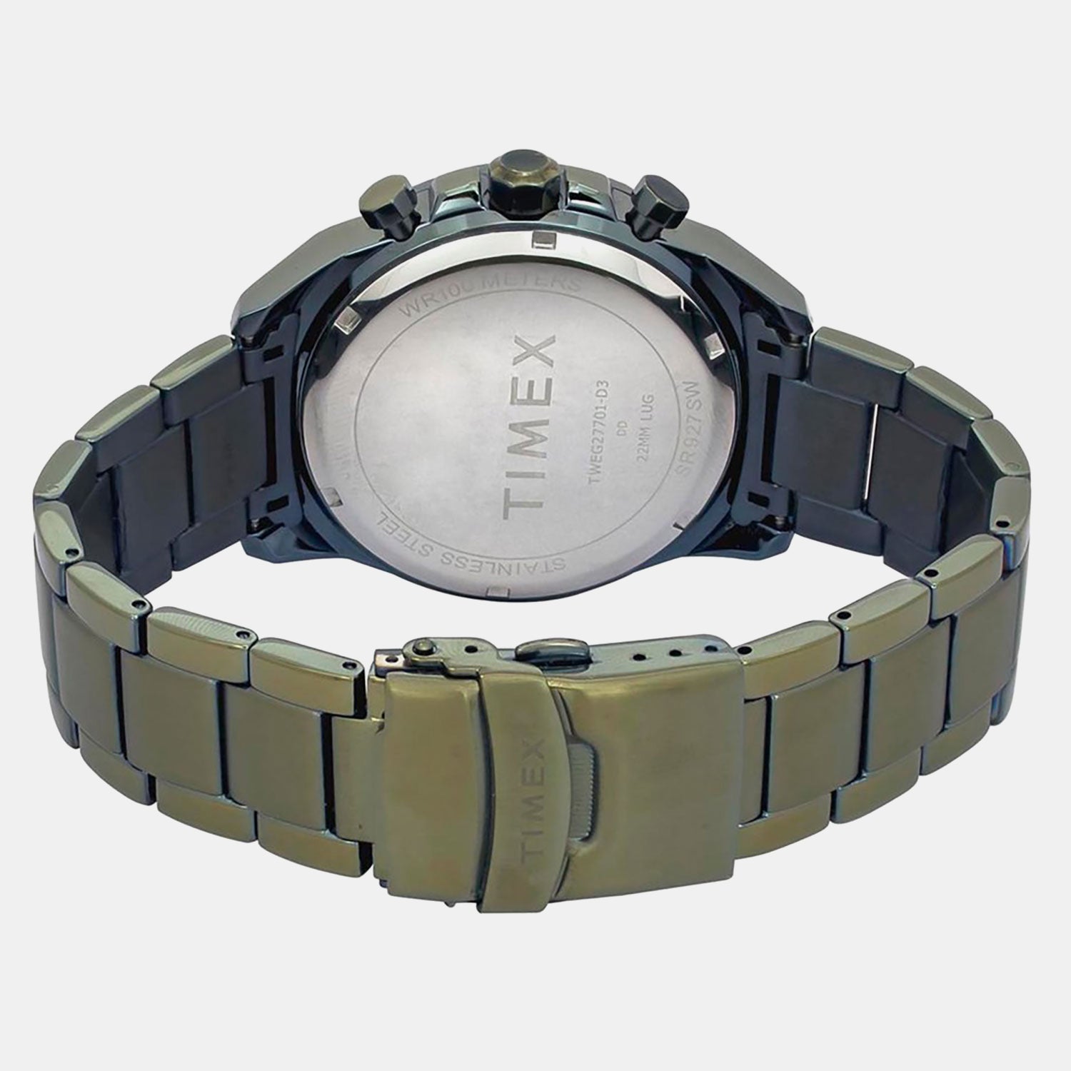 Fashion Men Quartz Green Dial Multi-Function Stainless Steel Watch TWEG27701