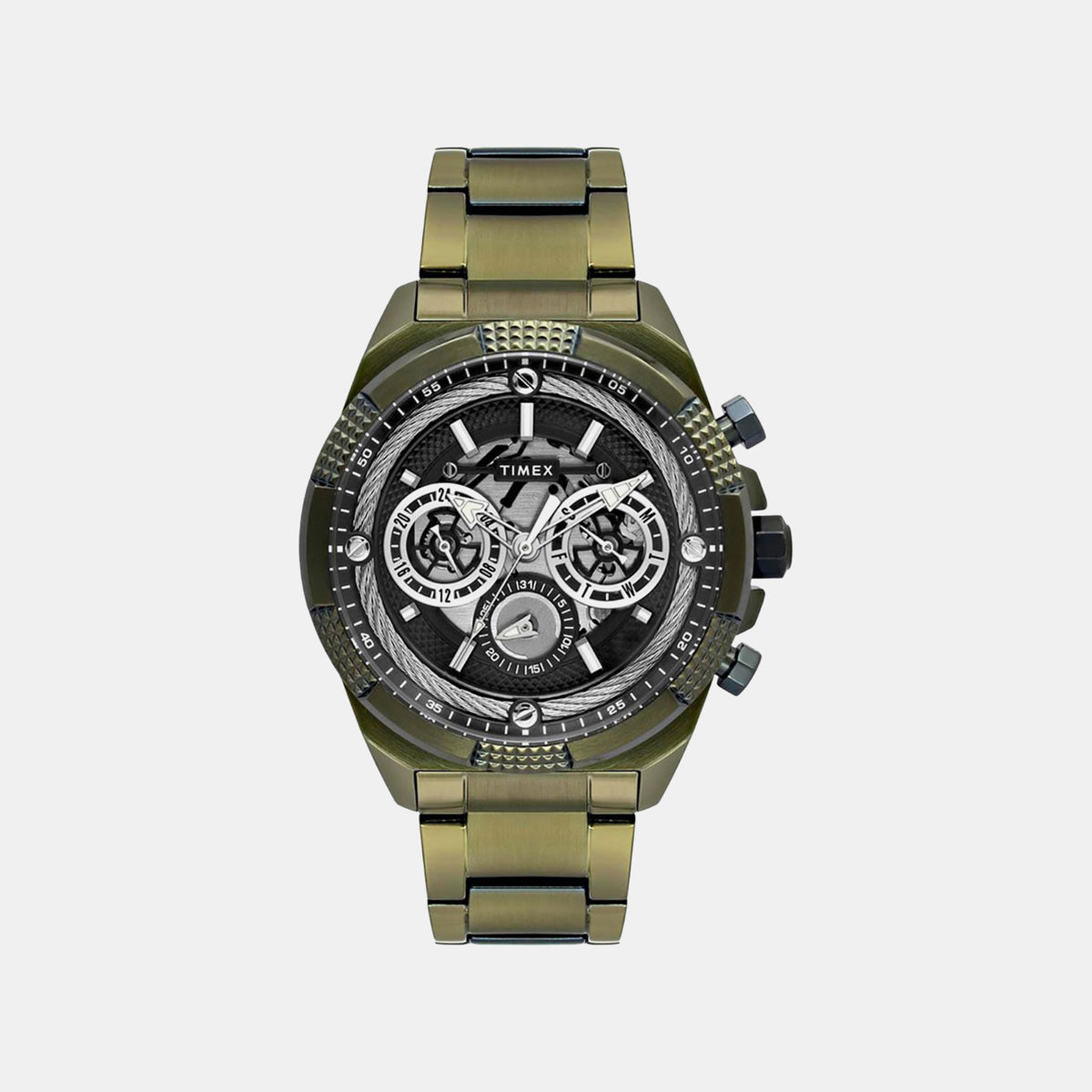Signio Men Quartz Green Dial Multi-Function Stainless Steel Watch TWEG27701