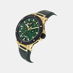 Fashion Men Quartz Green Dial Analog Leather Watch TWEG27800