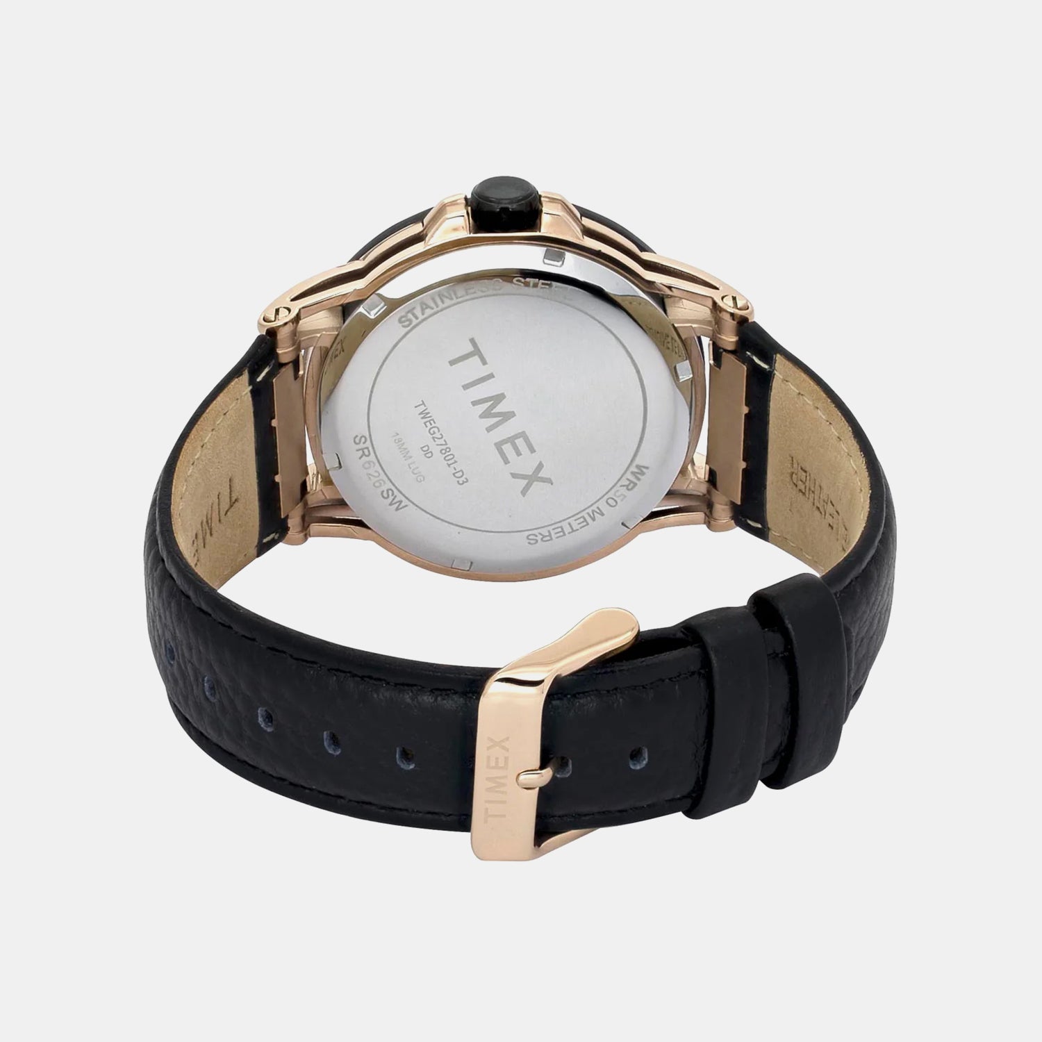 Fashion Men Quartz Black Dial Analog Leather Watch TWEG27801