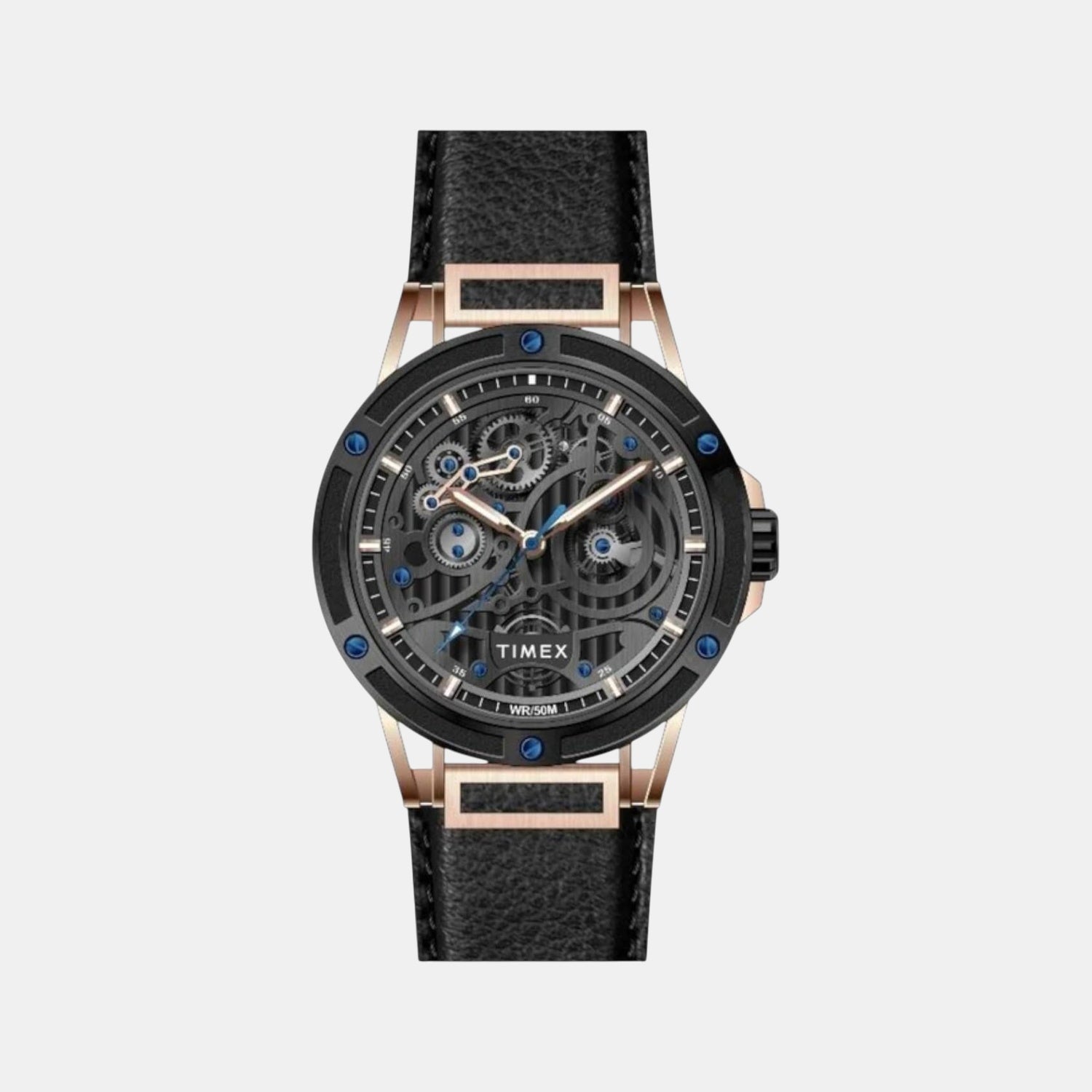 Fashion Men Quartz Black Dial Analog Leather Watch TWEG27801