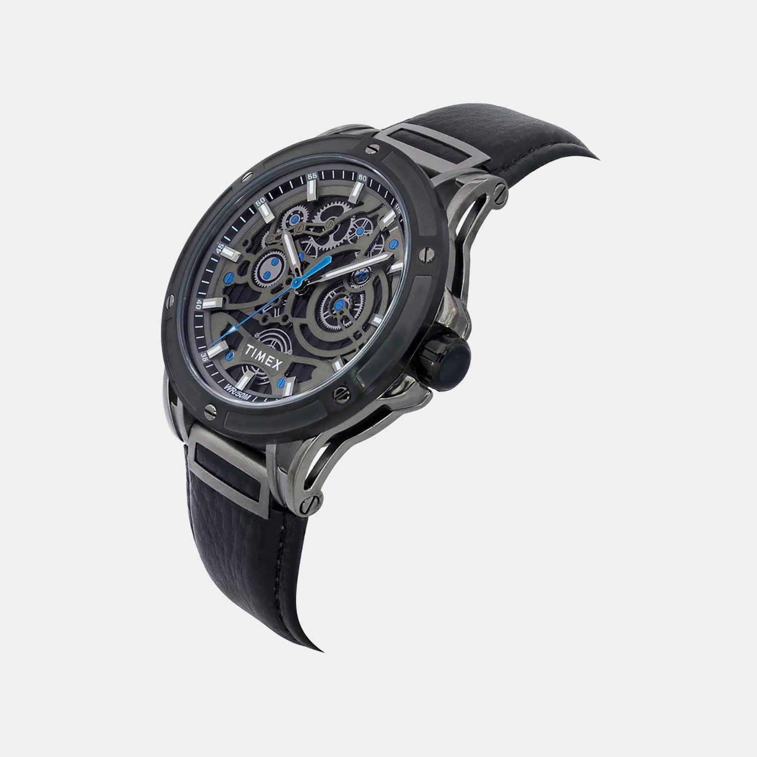 Fashion Men Quartz Black Dial Analog Leather Watch TWEG27802