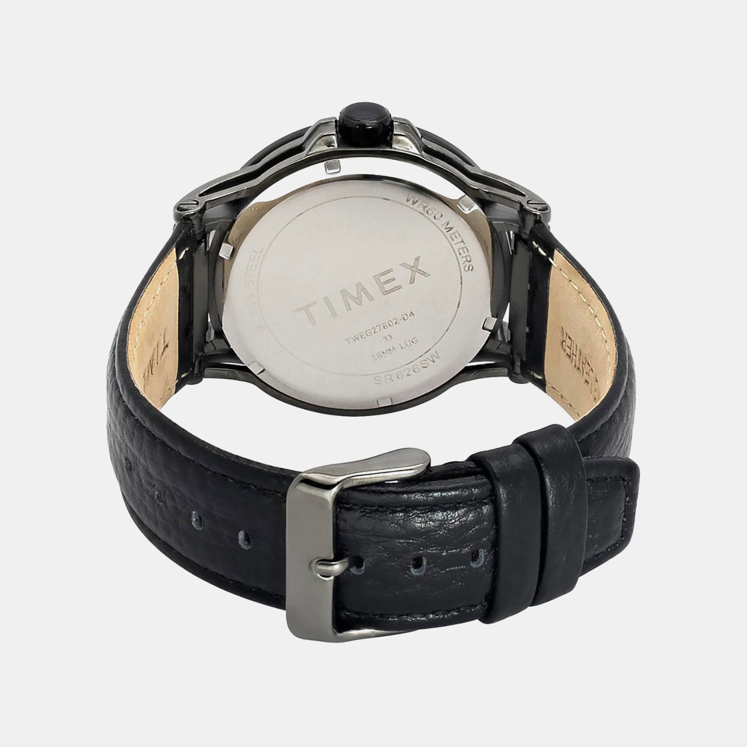 Fashion Men Quartz Black Dial Analog Leather Watch TWEG27802