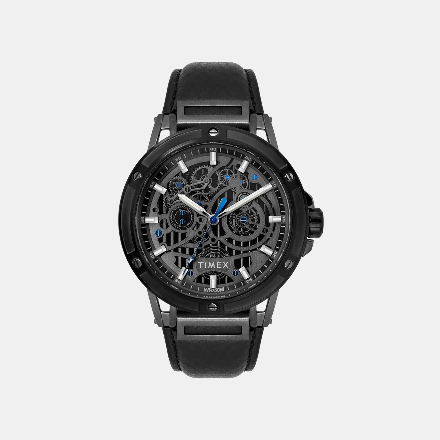 Fashion Men Quartz Black Dial Analog Leather Watch TWEG27802