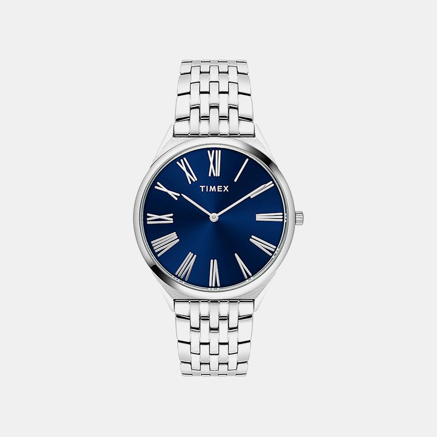 Fashion Men Quartz Blue Dial Analog Stainless Steel Watch TWEG27901